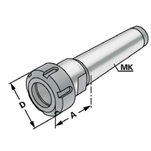 Morse Taper for ER Collets Dimensions